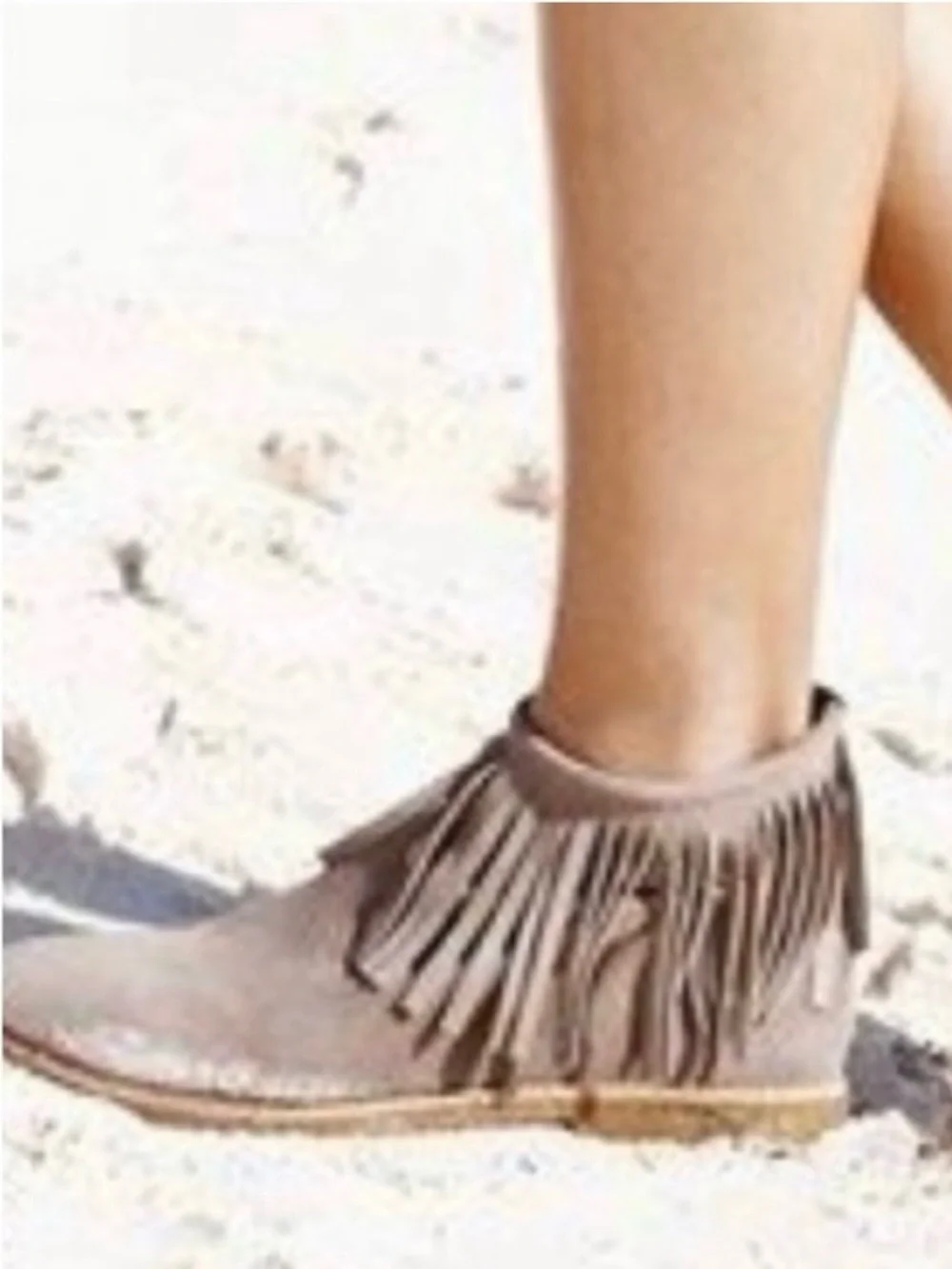 KATE SPADE New York Betsie Taupe Suede Fringes Booties Ankle Boots Sz 8 M